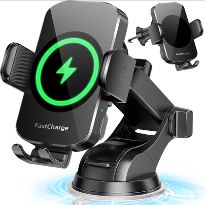 Car Wireless Charger Bracket with Smart Sensor 15W Fast Charging